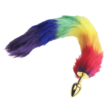 Rainbow Fox/Dog Tail with Anal Plug / Adult BDSM Sexy Toy for Women - EVE's SECRETS